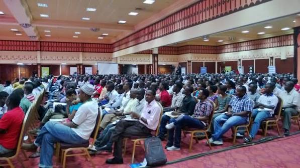 Delegates seated at a Kilimanjaro Hall conference