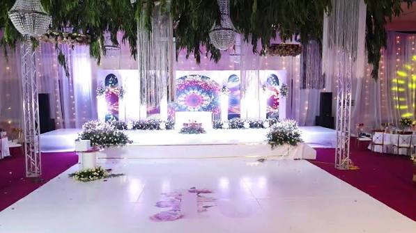 Decorated event stage inside Ubungo Plaza Complex